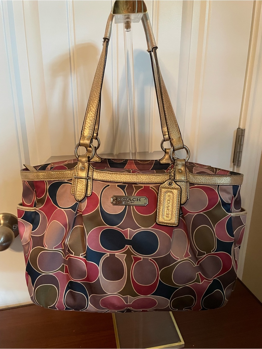 Coach Signature Scarf Sateen Tote